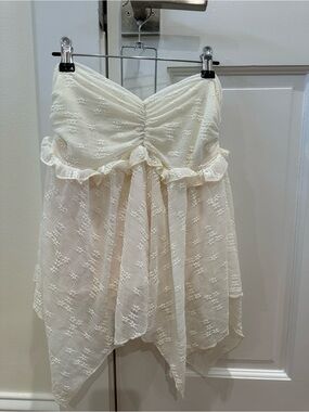 Amazon Cream Flowy Ruffle Skirt
